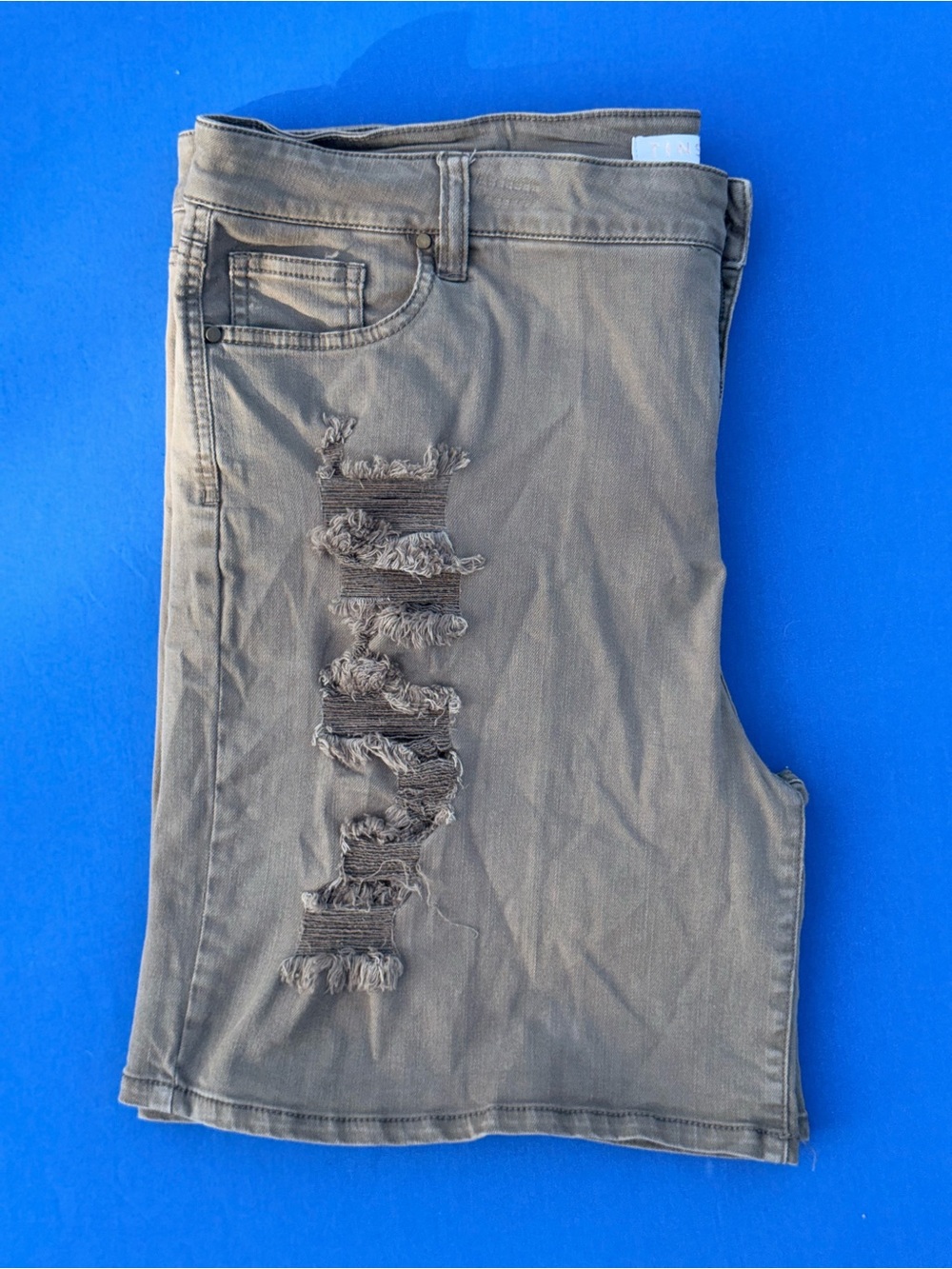 Tinseltown High-Rise Distressed Denim Shorts Plus Size 20W / 2X